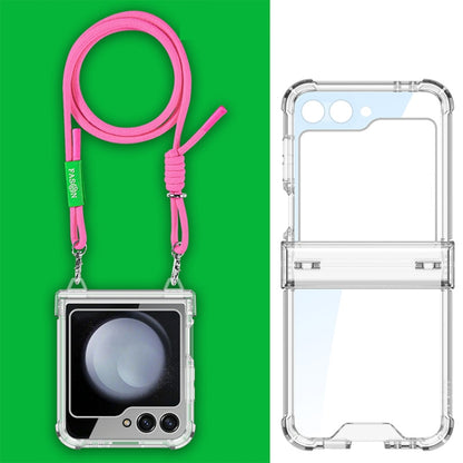 For Samsung Galaxy Z Flip6 GKK Airbag Hinge Full Coverage Phone Case with Crossbody Rope(Pink) - Galaxy Z Flip6 5G Cases by GKK | Online Shopping UK | buy2fix