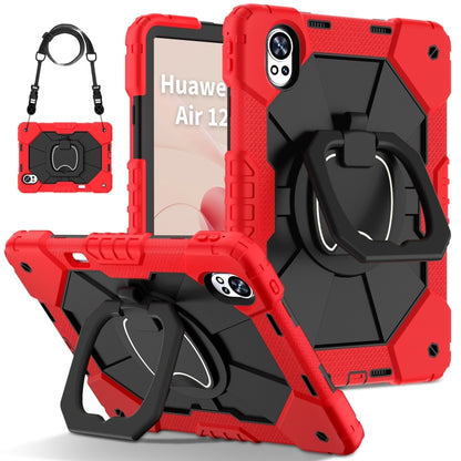 For Huawei MatePad Air 12 2024 Contrast Color Robot Silicone Hybrid PC Tablet Case(Red Black) - Huawei by buy2fix | Online Shopping UK | buy2fix