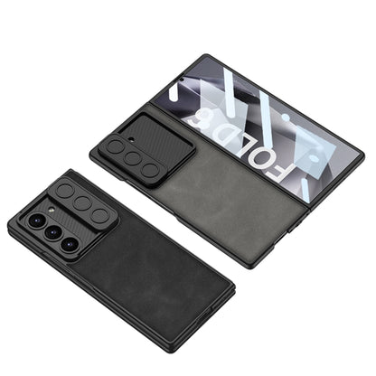 For Samsung Galaxy Z Fold6 GKK Integrated Ultra-thin Sliding Window Frosted Leather Phone Case(Grey) - Galaxy Z Fold6 5G Cases by GKK | Online Shopping UK | buy2fix