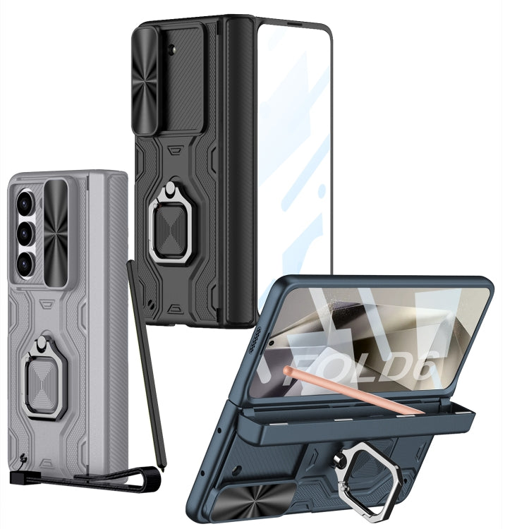 For Samsung Galaxy Z Fold6 GKK Integrated Folding Alloy Shell PC Phone Case with Pen Box, Not Included Pen(Mountain Gray) - Galaxy Z Fold6 5G Cases by GKK | Online Shopping UK | buy2fix