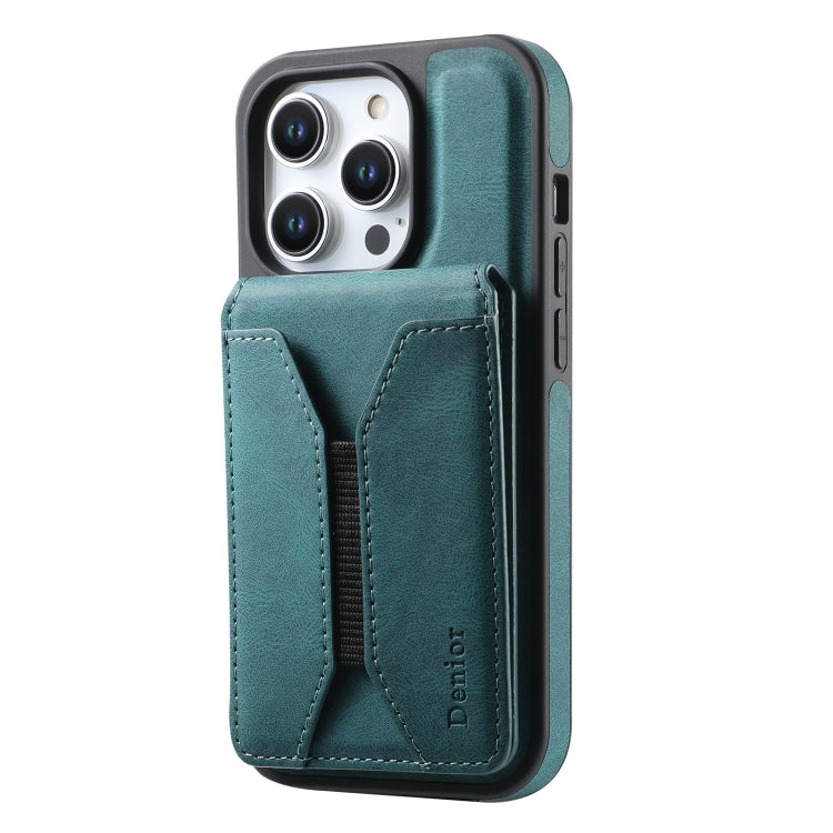 For iPhone 16 Pro Max Denior D17 Skin Feel MagSafe Detachable Card Slot Phone Case(Blue) - iPhone 16 Pro Max Cases by Denior | Online Shopping UK | buy2fix