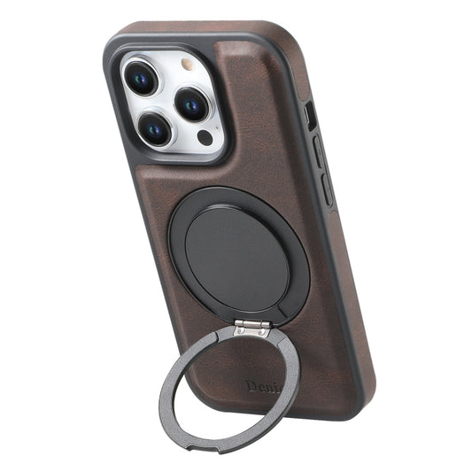 For iPhone 13 Pro Denior A14 Skin Feel Rotating Holder MagSafe Phone Case(Brown) - iPhone 13 Pro Cases by Denior | Online Shopping UK | buy2fix