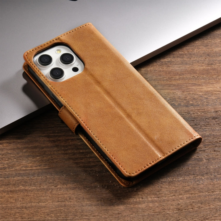 For iPhone 16 Pro Max N.BEKUS CSJ-P1 Solid Color Leather Phone Case(Brown) - iPhone 16 Pro Max Cases by N.BEKUS | Online Shopping UK | buy2fix