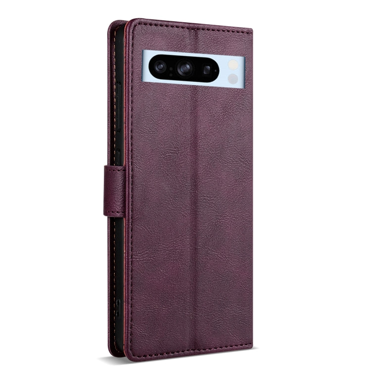 For Google Pixel 8a N.BEKUS CSJ-P1 Solid Color Leather Phone Case(Wine Red) - Google Cases by N.BEKUS | Online Shopping UK | buy2fix