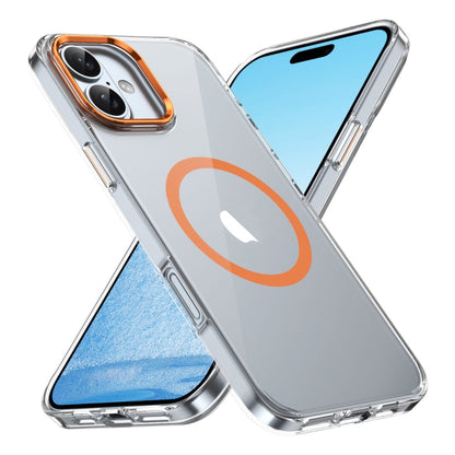 For iPhone 16 Plus Ice Feel HD Transparent MagSafe PC Full Coverage Phone Case(Orange) - iPhone 16 Plus Cases by buy2fix | Online Shopping UK | buy2fix