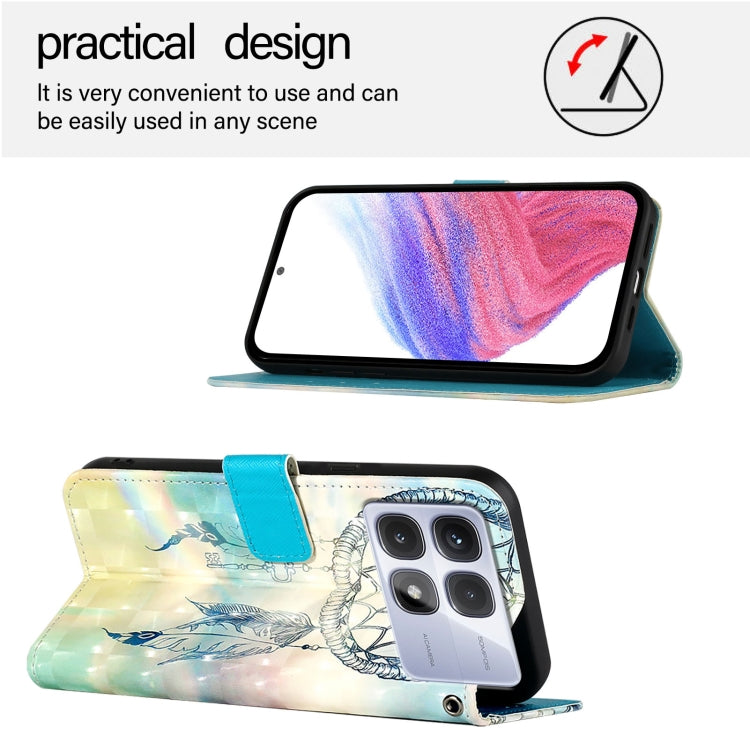 For Redmi K70 Ultra 5G Global 3D Painting Horizontal Flip Leather Phone Case(Dream Wind Chimes) - Xiaomi Cases by buy2fix | Online Shopping UK | buy2fix