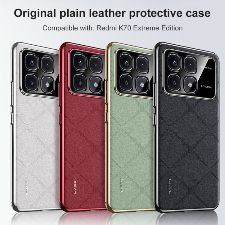 For Redmi K70 / K70 Pro Plain Leather PC Phone Case(Black) - K70 Pro Cases by buy2fix | Online Shopping UK | buy2fix