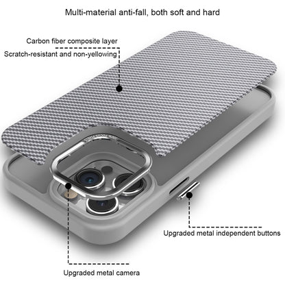 For iPhone 11 Carbon Fiber Texture MagSafe Magnetic Shockproof Phone Case(Grey) - iPhone 11 Cases by buy2fix | Online Shopping UK | buy2fix