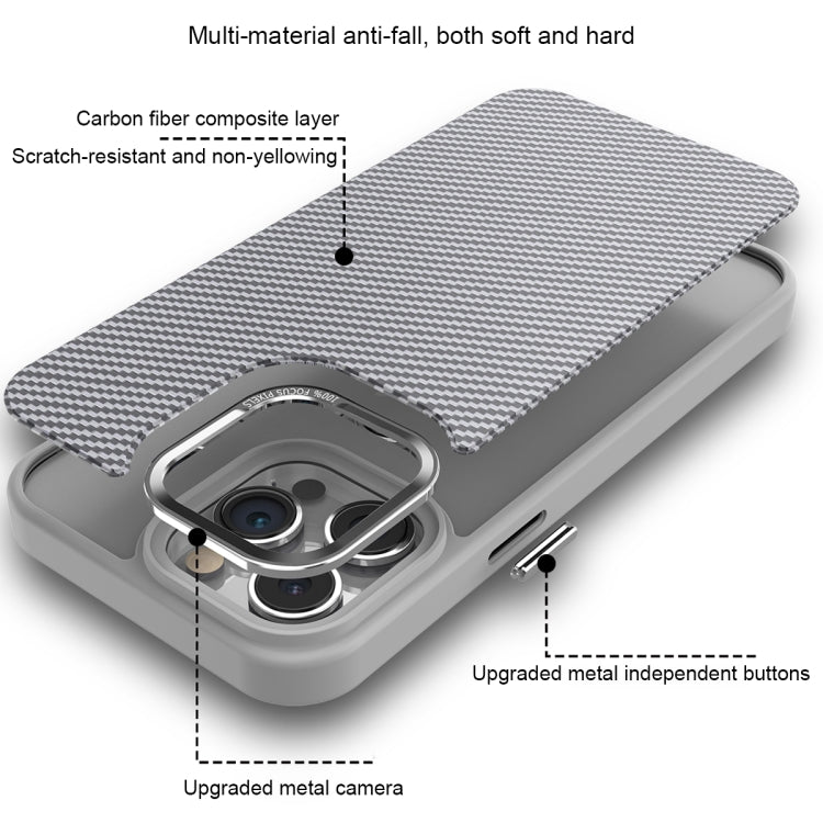 For iPhone 12 Pro Max Carbon Fiber Texture MagSafe Magnetic Shockproof Phone Case(Blue) - iPhone 12 Pro Max Cases by buy2fix | Online Shopping UK | buy2fix