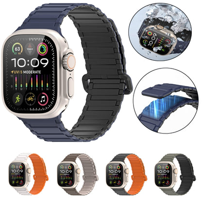 For Apple Watch Series 10 46mm DUX DUCIS KJ Series Magnetic Buckle Silicone Watch Band(Starlight Orange) - Watch Bands by DUX DUCIS | Online Shopping UK | buy2fix