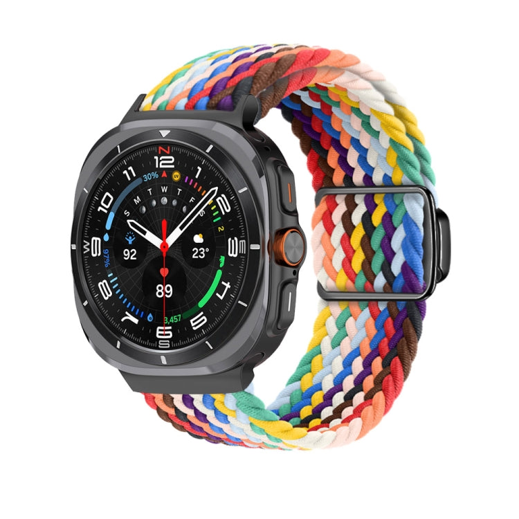 For Samsung Galaxy Watch Ultra 47mm Nylon Loop Magnetic Buckle Watch Band(Official Rainbow) - Watch Bands by buy2fix | Online Shopping UK | buy2fix