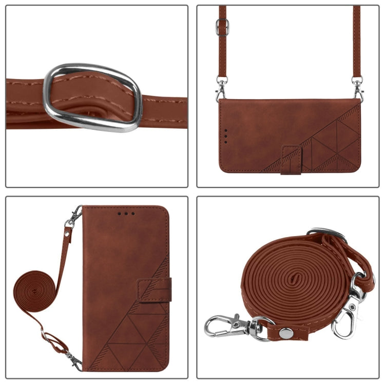 For Redmi K70 Ultra 5G Global Crossbody 3D Embossed Flip Leather Phone Case(Brown) - Xiaomi Cases by buy2fix | Online Shopping UK | buy2fix