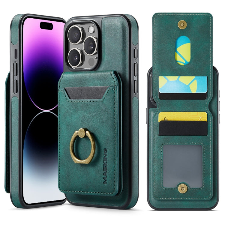 For iPhone 14 Pro Max DG.MING K1 MagSafe Detachable Wallet RFID Back Cover Phone Case(Green) - iPhone 14 Pro Max Cases by DG.MING | Online Shopping UK | buy2fix