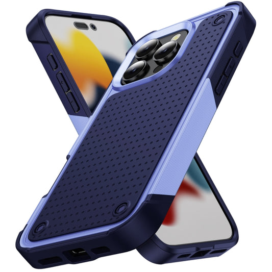 For iPhone 16 Pro Max PC + TPU Shockproof Protective Phone Case(Light Purple+Sapphire Blue) - iPhone 16 Pro Max Cases by buy2fix | Online Shopping UK | buy2fix