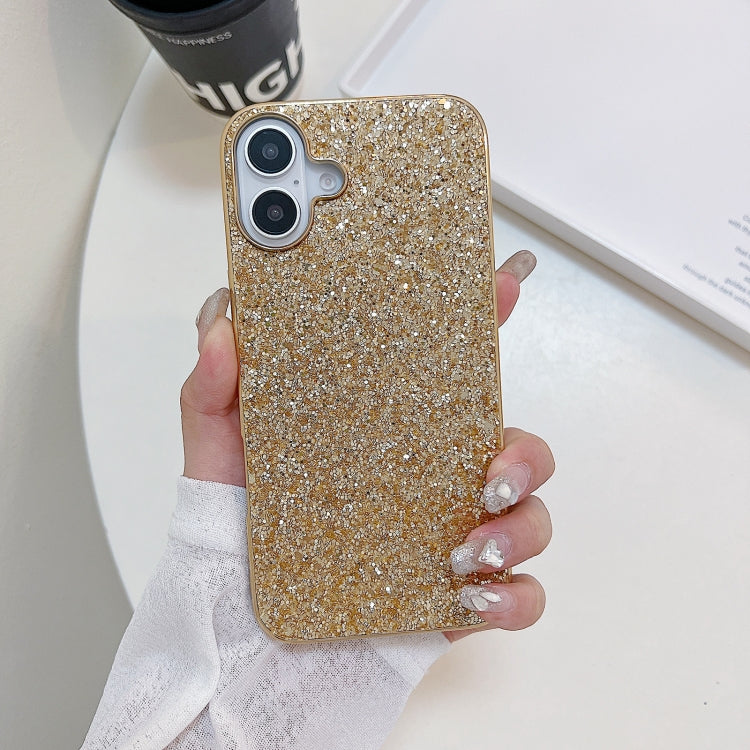 For iPhone 16 Plus Glitter Powder Shockproof TPU Phone Case(Gold) - iPhone 16 Plus Cases by buy2fix | Online Shopping UK | buy2fix