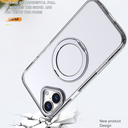 For iPhone 16 Wing Series MagSafe Magnetic Ring Holder Phone Case(Transparent) - iPhone 16 Cases by buy2fix | Online Shopping UK | buy2fix