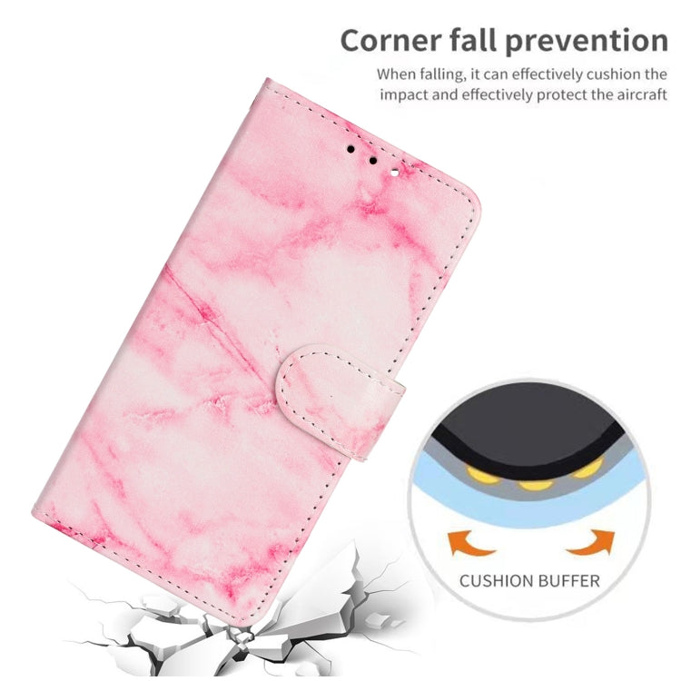 For iPhone 16 Pro Colored Drawing Marble Pattern Leather Phone Case(Pink Marble) - iPhone 16 Pro Cases by buy2fix | Online Shopping UK | buy2fix