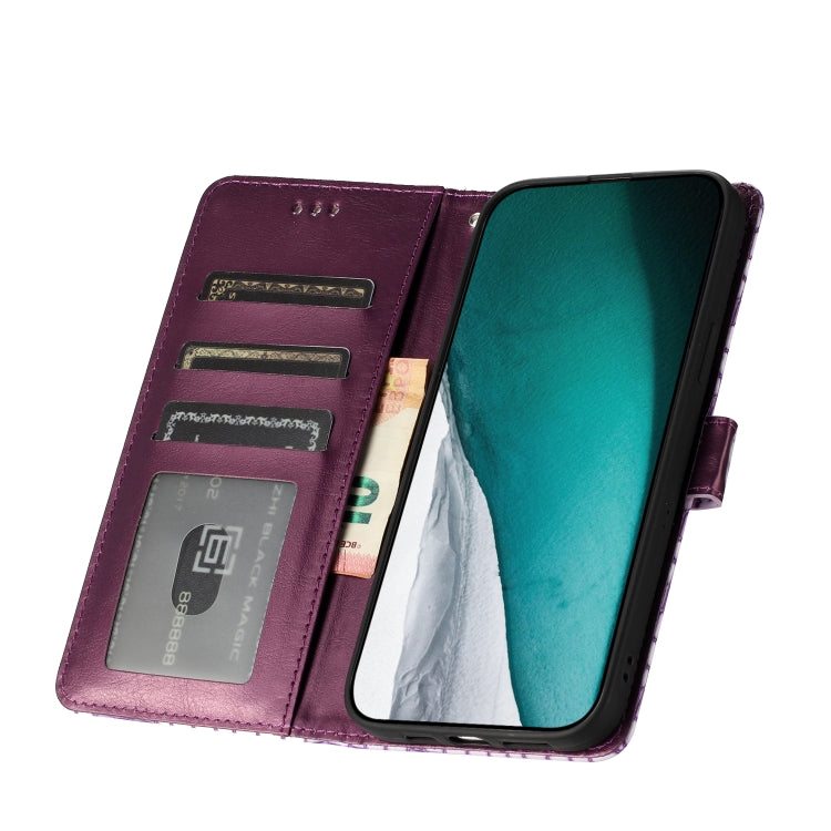 For iPhone 16 Crocodile Texture Horizontal Flip Leather Phone Case(Purple) - iPhone 16 Cases by buy2fix | Online Shopping UK | buy2fix