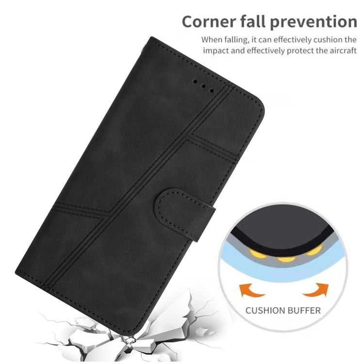 For iPhone 16 Skin-feel Stitching Leather Phone Case(Black) - iPhone 16 Cases by buy2fix | Online Shopping UK | buy2fix