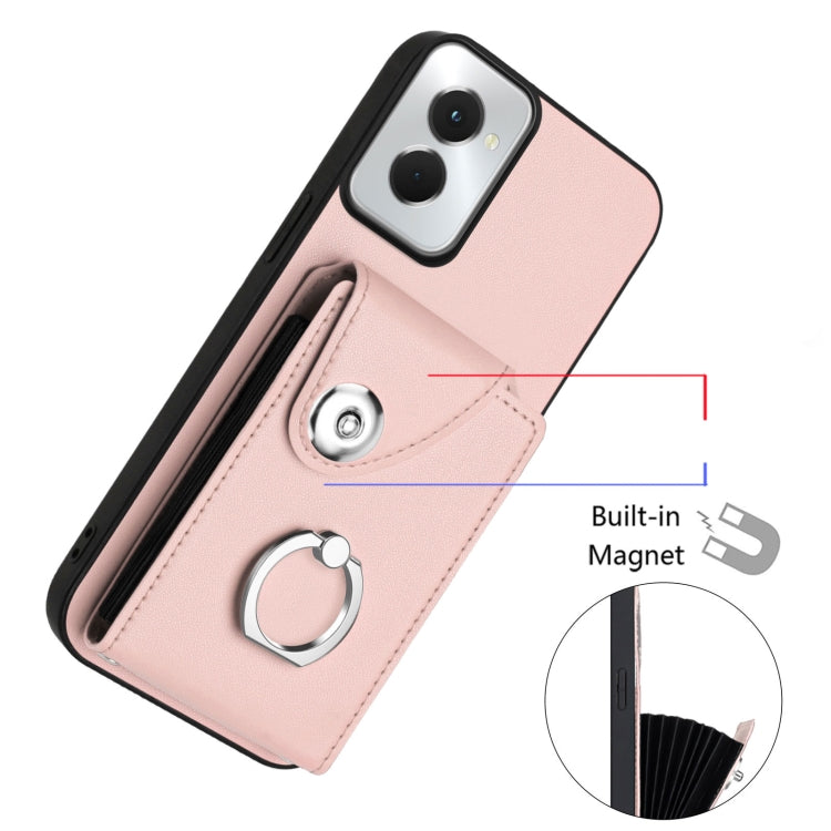 For Motorola Moto G Power 2024 5G Organ Card Bag Ring Holder Phone Case(Pink) - Motorola Cases by buy2fix | Online Shopping UK | buy2fix