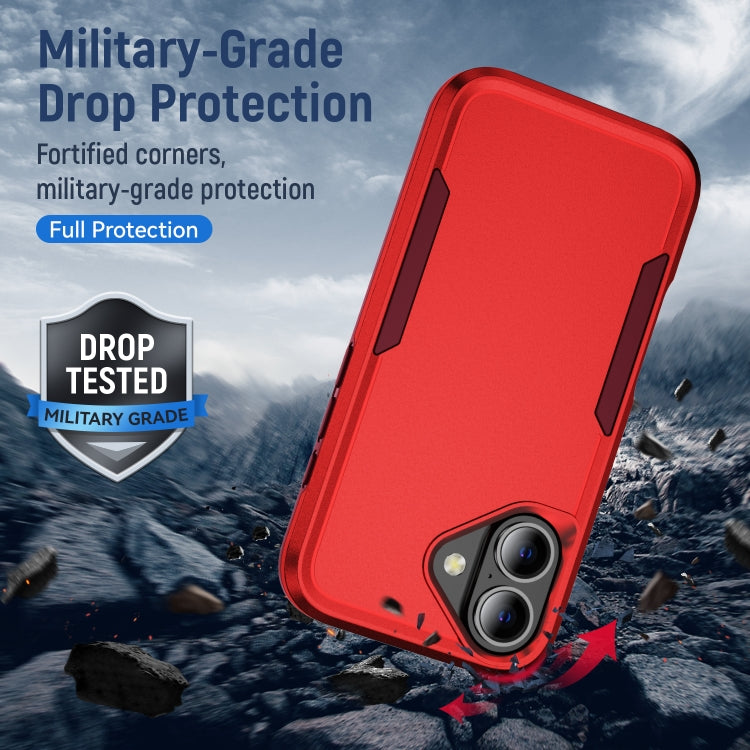 For iPhone 16 Plus Pioneer Armor Heavy Duty PC + TPU Phone Case(Red+Rose Red) - iPhone 16 Plus Cases by buy2fix | Online Shopping UK | buy2fix