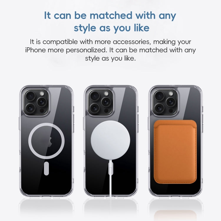 For iPhone 16 Plus Crystal Clear MagSafe Magnetic Phone Case(Transparent Black) - iPhone 16 Plus Cases by buy2fix | Online Shopping UK | buy2fix