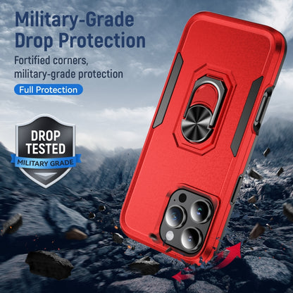 For iPhone 16 Pro Pioneer Armor Heavy Duty PC + TPU Phone Case with Holder(Red+Black) - iPhone 16 Pro Cases by buy2fix | Online Shopping UK | buy2fix