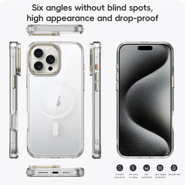 For iPhone 16 Pro Max Frosted Crystal Clear Lens Holder MagSafe Magnetic Phone Case(Transparent) - iPhone 16 Pro Max Cases by buy2fix | Online Shopping UK | buy2fix