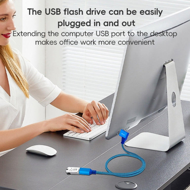 USB 3.0 Female To USB 3.0 Male Side Elbow Extension Cable for USB Disk Mouse / Keyboard / Printer, Length:1m(Left Elbow) - USB 3.0 by buy2fix | Online Shopping UK | buy2fix