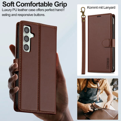 For Samsung Galaxy A15 4G / A15 5G LC.IMEEKE L2 Series Detachable Magsafe PU Phone Case with Lanyard(Brown) - Galaxy Phone Cases by LC.IMEEKE | Online Shopping UK | buy2fix