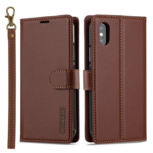 For iPhone XS Max LC.IMEEKE L2 Series Detachable Magsafe PU Phone Case with Lanyard(Brown) - More iPhone Cases by LC.IMEEKE | Online Shopping UK | buy2fix