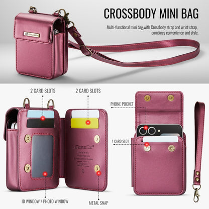 For Samsung Z Flip Series CaseMe Me50 Mini Lanyard Universal Bag(Wine Red) - Galaxy Z Flip6 5G Cases by CaseMe | Online Shopping UK | buy2fix