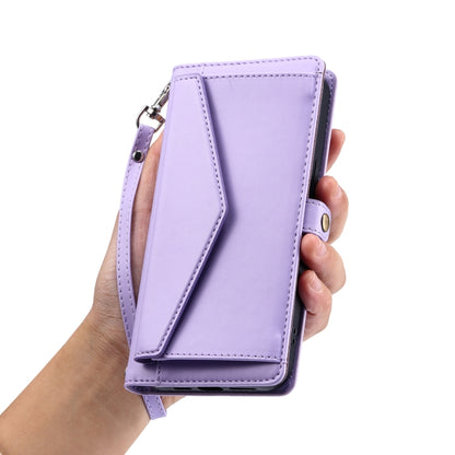 For Samsung Galaxy S25 Ultra 5G Wallet Multi-card Slot Leather Phone Case with Lanyard(Purple) - Galaxy S25 Ultra 5G Cases by buy2fix | Online Shopping UK | buy2fix