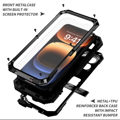 For iPhone 16 Pro Max R-JUST Life Waterproof Dustproof Shockproof Phone Case(Black) - iPhone 16 Pro Max Cases by R-JUST | Online Shopping UK | buy2fix