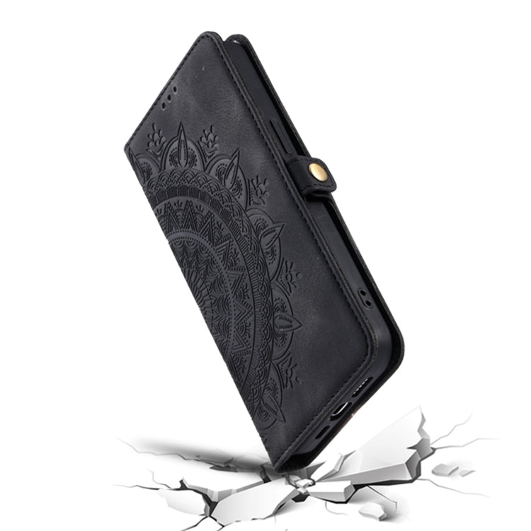 For iPhone 16 Plus Skin Feel Totem Embossed Leather Phone Case(Black) - iPhone 16 Plus Cases by buy2fix | Online Shopping UK | buy2fix