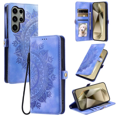 For Samsung Galaxy S25 Ultra 5G Skin Feel Totem Embossed Leather Phone Case(Purple) - Galaxy S25 Ultra 5G Cases by buy2fix | Online Shopping UK | buy2fix