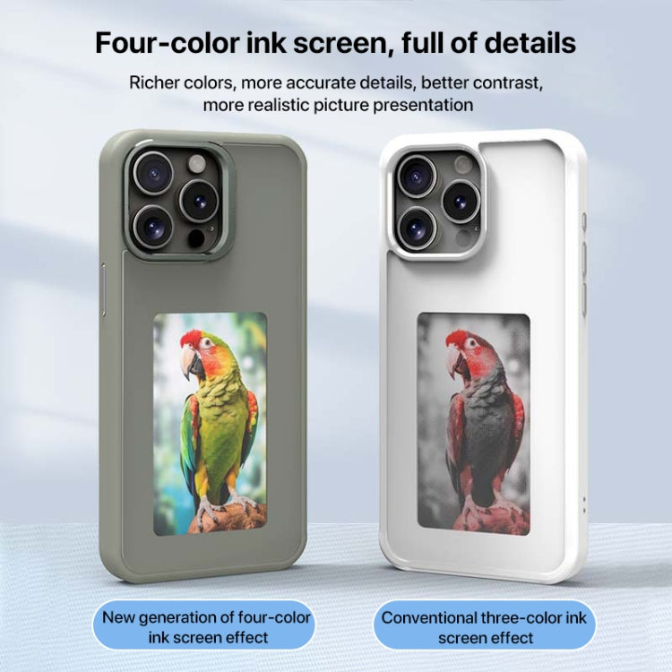 For iPhone 16 Plus Four-Color E-ink Screen NFC DIY Phone Case(Blue) - iPhone 16 Plus Cases by buy2fix | Online Shopping UK | buy2fix