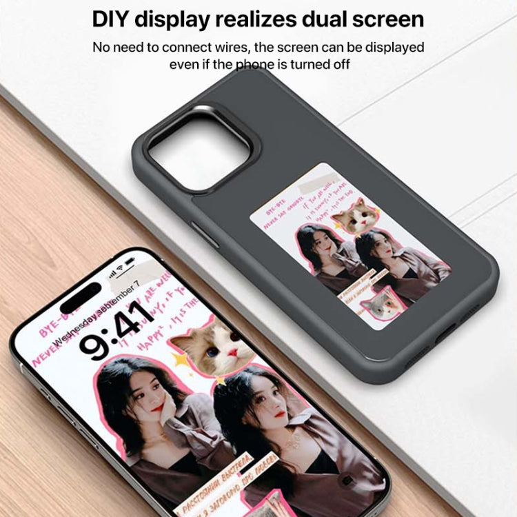 For iPhone 16 Pro Four-Color E-ink Screen NFC DIY Phone Case(Grey) - iPhone 16 Pro Cases by buy2fix | Online Shopping UK | buy2fix