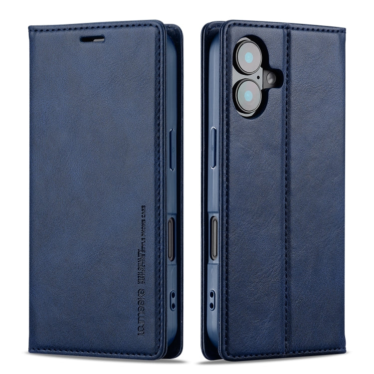 For iPhone 16 Plus LC.IMEEKE RFID Anti-theft Leather Phone Case(Blue) - iPhone 16 Plus Cases by LC.IMEEKE | Online Shopping UK | buy2fix