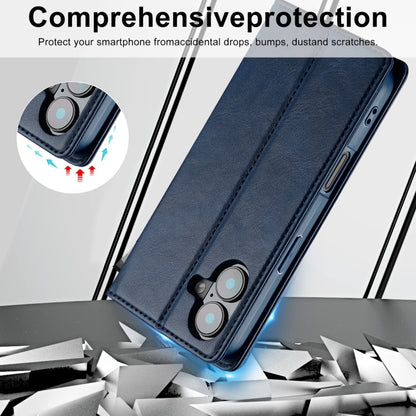 For iPhone 16 Plus LC.IMEEKE RFID Anti-theft Leather Phone Case(Blue) - iPhone 16 Plus Cases by LC.IMEEKE | Online Shopping UK | buy2fix