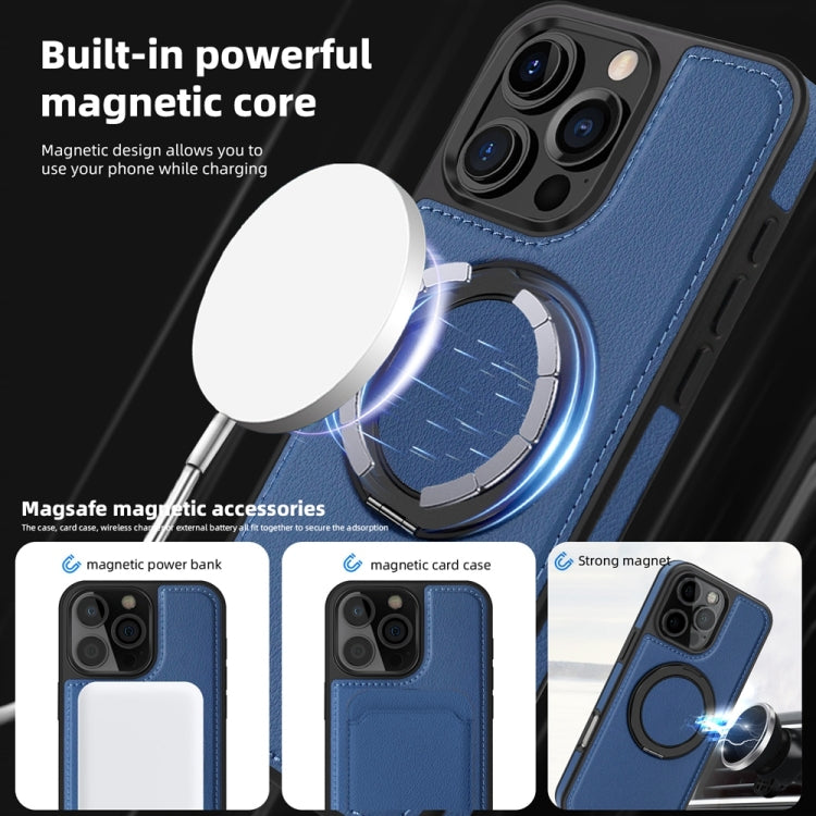 For iPhone 16 Pro Max Yashi 360 Degree Rotating MagSafe Holder Phone Case(Blue) - iPhone 16 Pro Max Cases by buy2fix | Online Shopping UK | buy2fix