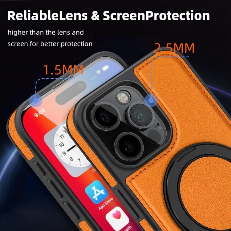 For iPhone 16 Pro Max Yashi 360 Degree Rotating MagSafe Holder Phone Case(Orange) - iPhone 16 Pro Max Cases by buy2fix | Online Shopping UK | buy2fix