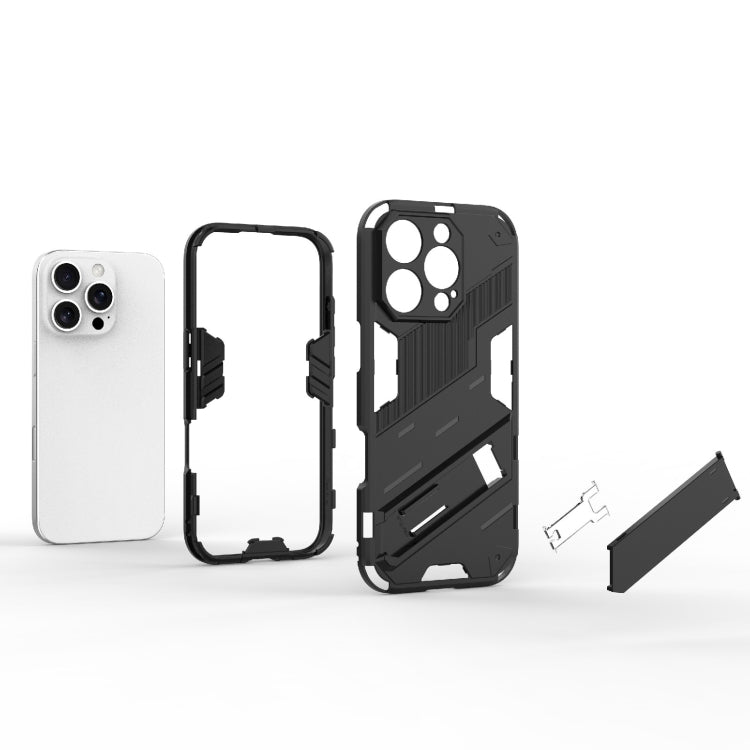 For iPhone 16 Pro Max Punk Armor 2 in 1 PC + TPU Phone Case with Holder(White) - iPhone 16 Pro Max Cases by buy2fix | Online Shopping UK | buy2fix