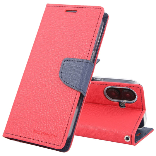 For iPhone 16 GOOSPERY FANCY DIARY Cross Texture Leather Phone Case(Red) - iPhone 16 Cases by GOOSPERY | Online Shopping UK | buy2fix