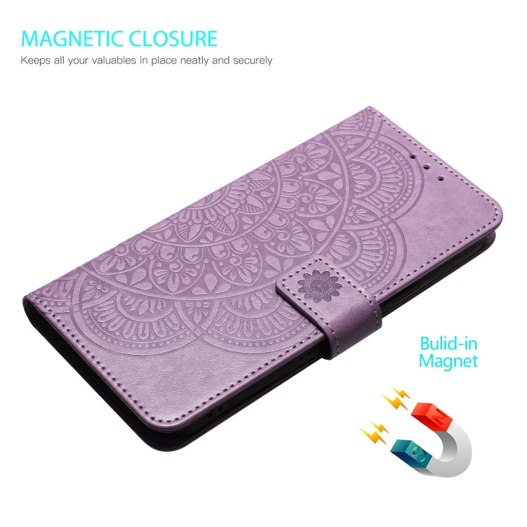 For iPhone 16 Plus Flower Embossed Leather Phone Case(Purple) - iPhone 16 Plus Cases by buy2fix | Online Shopping UK | buy2fix