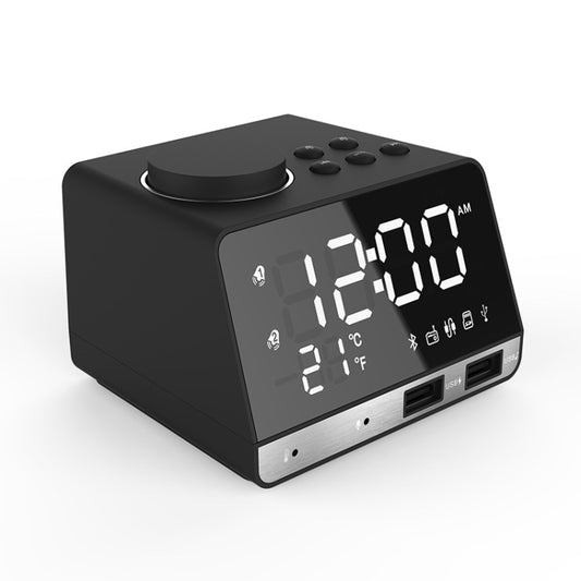 K11 LED Bluetooth 4.2 Speaker Alarm Clock Music Display Radio, Plug Type:EU Plug(Black) - Desktop Speaker by buy2fix | Online Shopping UK | buy2fix