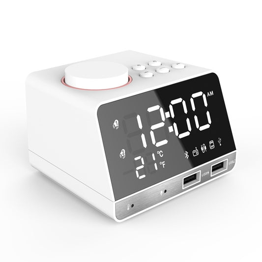 K11 LED Bluetooth 4.2 Speaker Alarm Clock Music Display Radio, Plug Type:EU Plug(White) - Desktop Speaker by buy2fix | Online Shopping UK | buy2fix