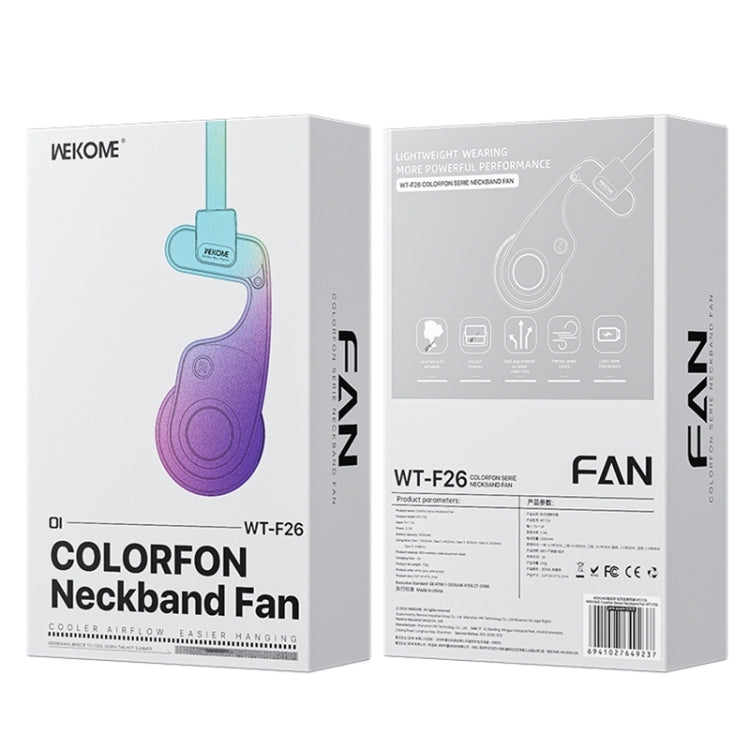 WEKOME WT-F26 Colorfon Series Neckband Fan(Purple Pink) - Electric Fans by buy2fix | Online Shopping UK | buy2fix