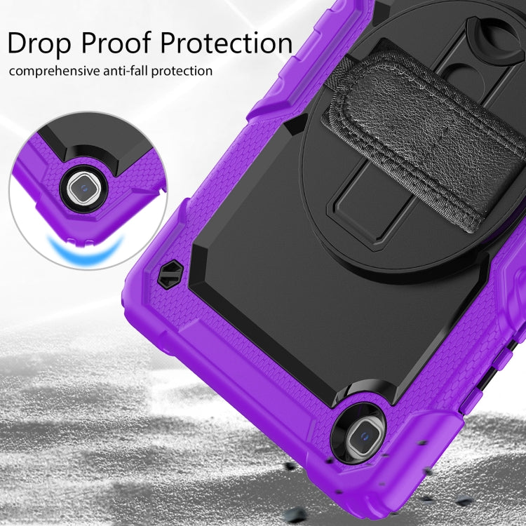 For Samsung Galaxy Tab A7 Lite T220 Silicone Hybrid PC Tablet Case with Shoulder Strap(Purple) - Tab A7 Lite T220 / T225 by buy2fix | Online Shopping UK | buy2fix