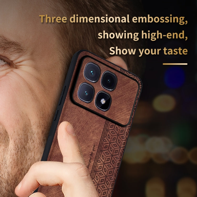 For Redmi K70 Ultra AZNS 3D Embossed Skin Feel Phone Case(Brown) - Xiaomi Cases by AZNS | Online Shopping UK | buy2fix